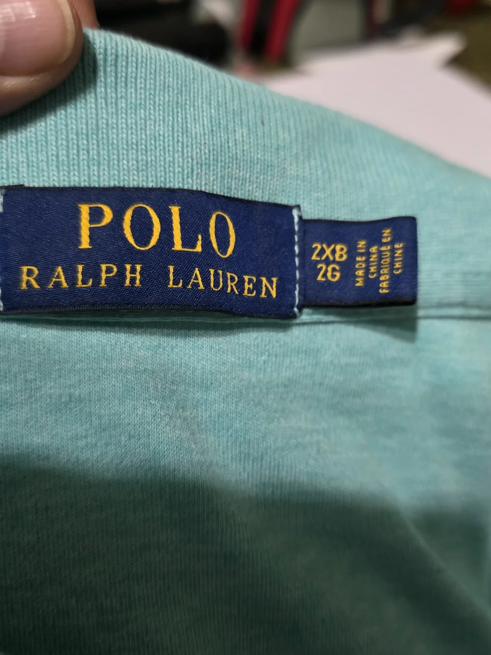Ralph Lauren Men's Aqua/Light Blue Polo Shirt Used Size 2XB